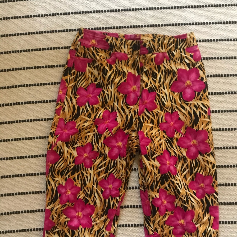 vintage escada floral pants | size 34 - Picture 7 of 11